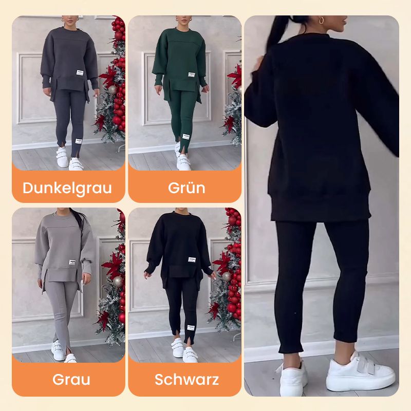 🔥Versandkostenfrei🧘‍♀️ Lässiges Sweatshirt-Leggings-Set – Ultraweiches Jersey, Moderne Passform & Perfekt für Alltag, Sport oder Entspannung 🏃‍♀️📦