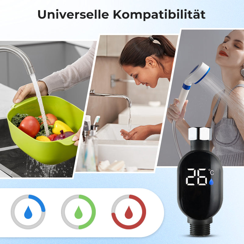 💧 Duschthermometer 🌡️ Schluss mit Raten - Sofortige Temperatur! 🚿