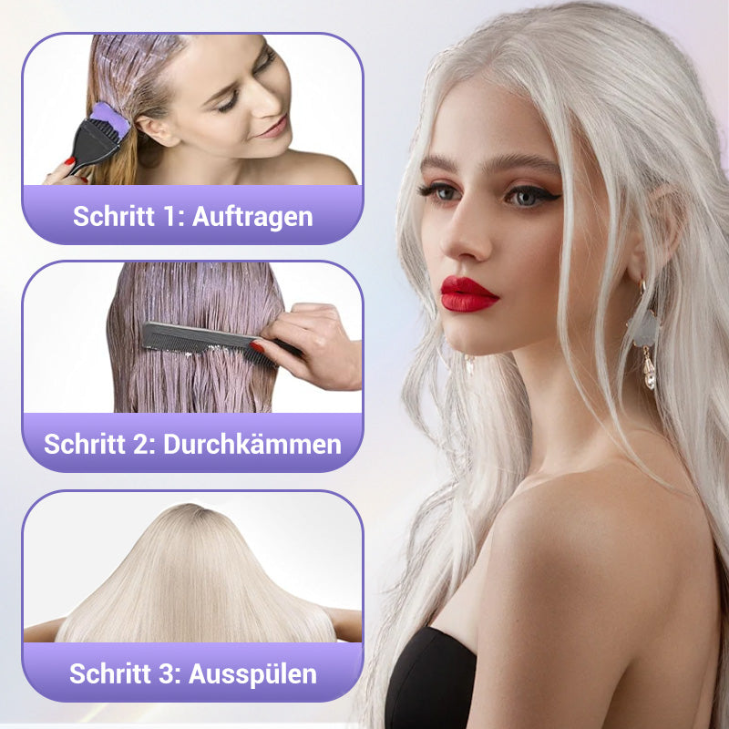 🔥Kaufe 5, erhalte 5 gratis🔥Lila Keratin Haarmaske – Schützt die Farbe & Neutralisiert Brass- und Gelbtöne für blondes, silbernes und graues, gesträhntes Haar