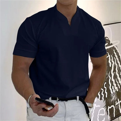 📢📢50 % RABATT! ⏰ Sportliches Herren V-Shirt aus Baumwolle – Ideal für Training & Freizeit