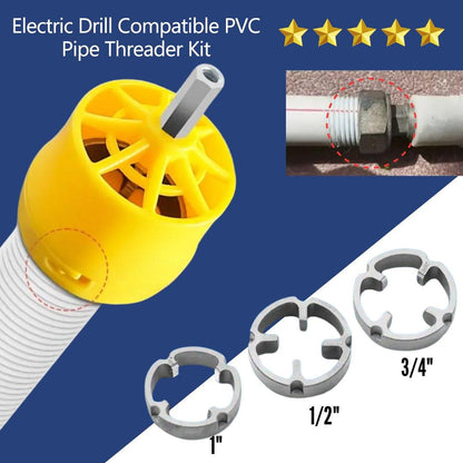 🎉Neujahrsangebot – 49 % Rabatt🌲Elektrisches Bohrmaschinen-kompatibles PVC-Rohrgewindeschneidset mit verschiedenen Schneideisengrößen