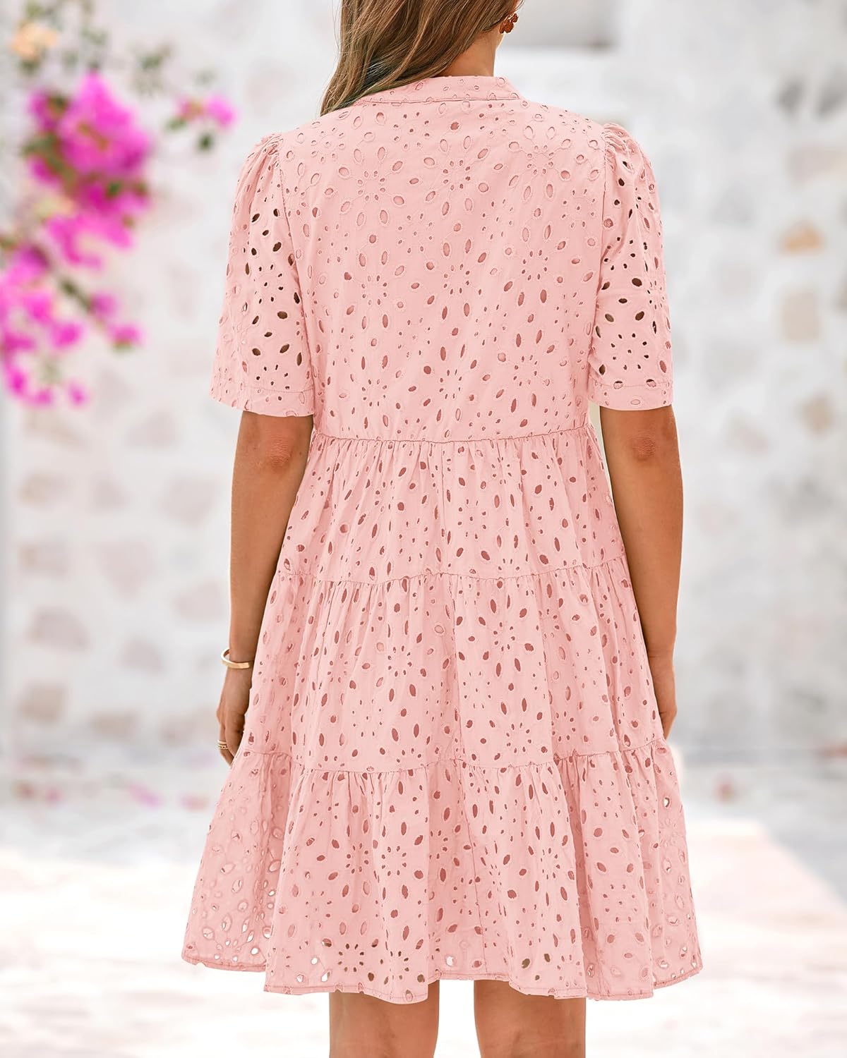 ⏰2025 Heißer Verkauf - Elegantes, lässiges Minikleid mit ausgehöhlter Spitze und Rüschen für Damen