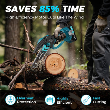 🌲 LIMITIERTES ANGEBOT 50% RABATT! ✨ 6-Zoll-Akku-Minikettensäge – Leistungsstark, Leicht, Mit 2 Akkus ⚡