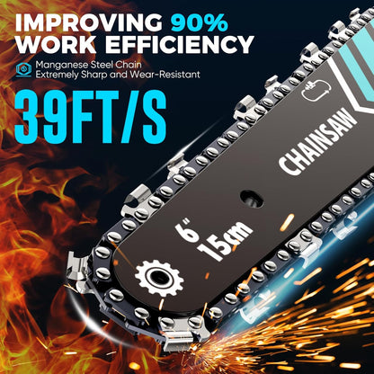🌲 LIMITIERTES ANGEBOT 50% RABATT! ✨ 6-Zoll-Akku-Minikettensäge – Leistungsstark, Leicht, Mit 2 Akkus ⚡