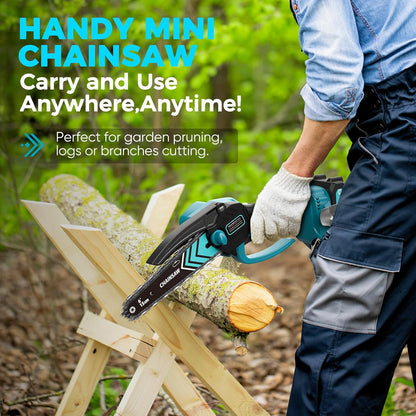 🌲 LIMITIERTES ANGEBOT 50% RABATT! ✨ 6-Zoll-Akku-Minikettensäge – Leistungsstark, Leicht, Mit 2 Akkus ⚡