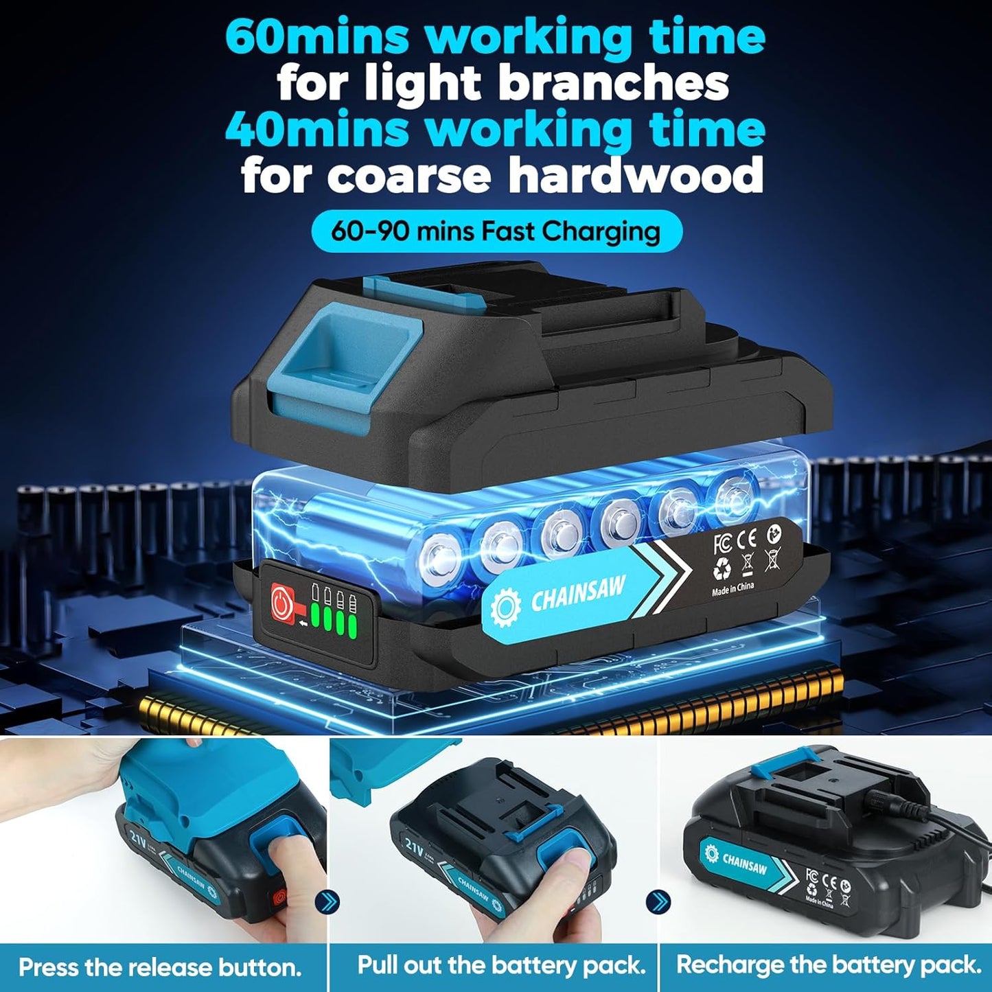 🌲 LIMITIERTES ANGEBOT 50% RABATT! ✨ 6-Zoll-Akku-Minikettensäge – Leistungsstark, Leicht, Mit 2 Akkus ⚡