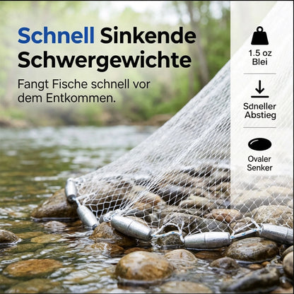🎉🚨Zeitlich begrenzt – 50% RABATT!🌊🐟Wurfnetz zum Angeln – Robust & schnell sinkend – Perfekt für Meer, See oder Fluss – vielseitig einsetzbar zum Fang von Köderfischen oder Garnelen