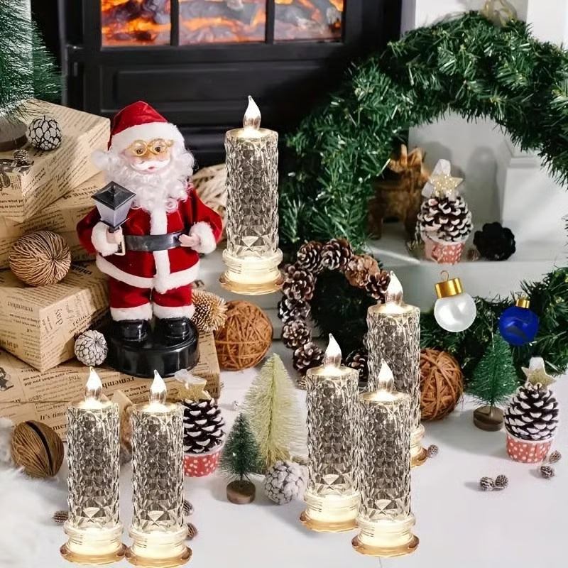 4er-Set LED-Kerzen mit Kristall-Optik