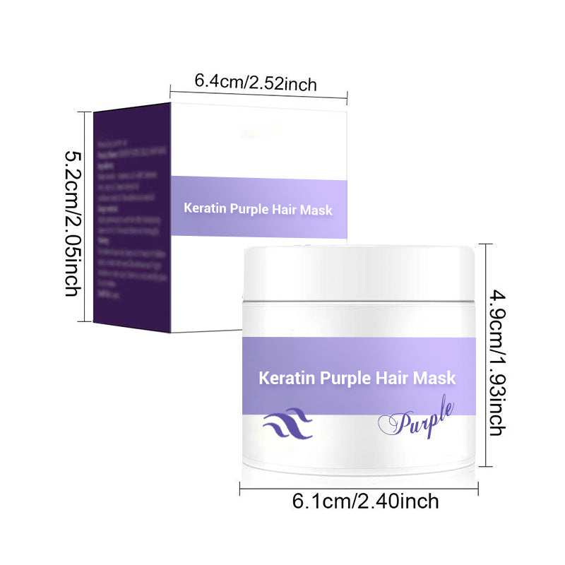🔥Kaufe 5, erhalte 5 gratis🔥Lila Keratin Haarmaske – Schützt die Farbe & Neutralisiert Brass- und Gelbtöne für blondes, silbernes und graues, gesträhntes Haar