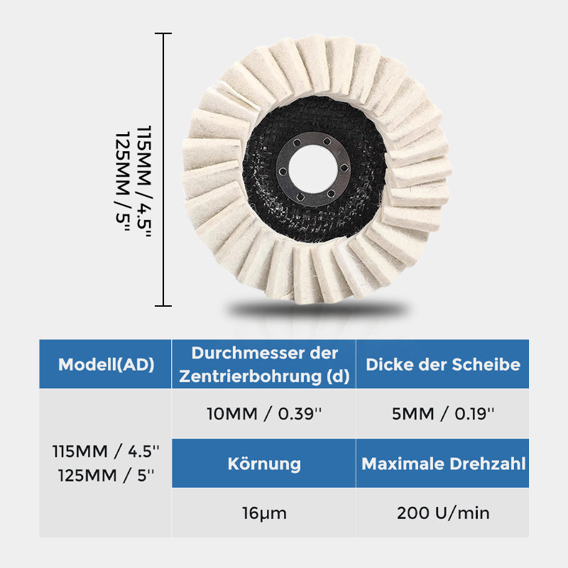 🎁 Weihnachts-Sonderangebot: 53% Rabatt 🎄✨Wollfilz-Lamellenpolierscheibe