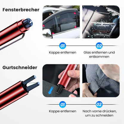 ⌛ Nur noch 3 Tage – 50 % auf alles! ⏰Notfall-Autofenster-Brecher mit Sicherheitsgurt-Schneider