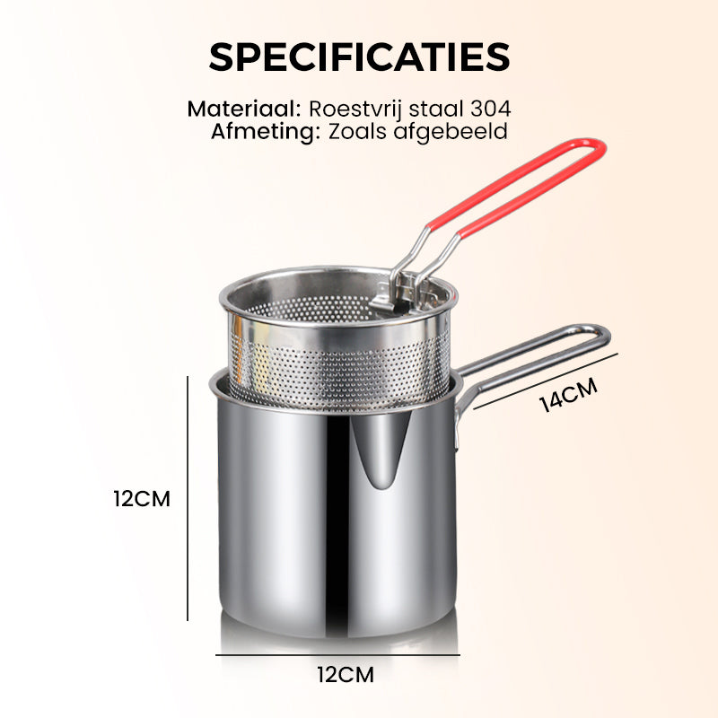 🍳 50% RABATT! 🍟 Multifunktionale Fritteuse aus Edelstahl 304 – Robust, hitzebeständig & vielseitig – Ideal für knuspriges Frittieren zu Hause ✨