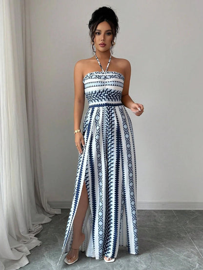 👗 60% RABATT! ✨ Damen Jumpsuit schulterfrei floral im Boho-Stil – Eleganter Sommer-Overall mit Bardot-Ausschnitt – Fließend, leicht & perfekt für Festivals, Strand oder romantische Sommerabende 🌸