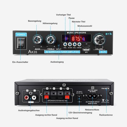🔊 LIMITED-TIME 50% RABATT! ✨ 600W Mini HIFI Audioverstärker – 2-Kanal, Bluetooth 5.0, FM-Radio 🎵
