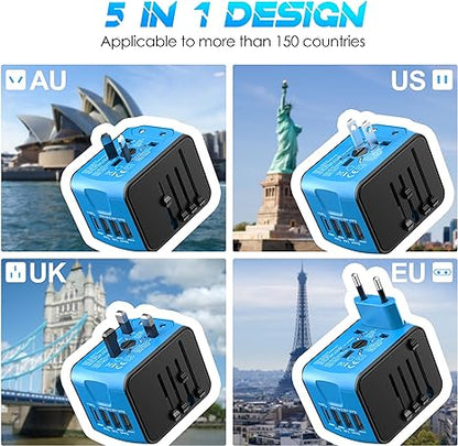 ✈️Internationaler Reise-Schnellladeanschluss 4USB-Port Anti-Single-Plug Smart Chip Global Universal Conversion Plug Travel Assistant🔋