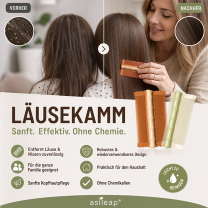 🎉🎁1 Kaufen 1 Gratis🔥Doppelseitiger Bambuskamm mit feinen Zähnen für Haarstyling