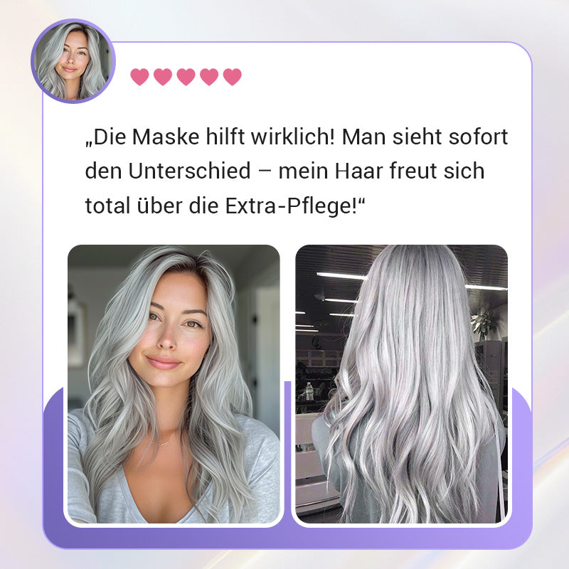 🔥Kaufe 5, erhalte 5 gratis🔥Lila Keratin Haarmaske – Schützt die Farbe & Neutralisiert Brass- und Gelbtöne für blondes, silbernes und graues, gesträhntes Haar