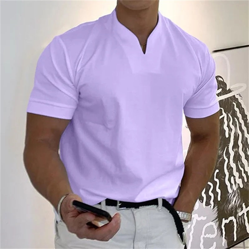 📢📢50 % RABATT! ⏰ Sportliches Herren V-Shirt aus Baumwolle – Ideal für Training & Freizeit