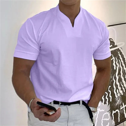 📢📢50 % RABATT! ⏰ Sportliches Herren V-Shirt aus Baumwolle – Ideal für Training & Freizeit