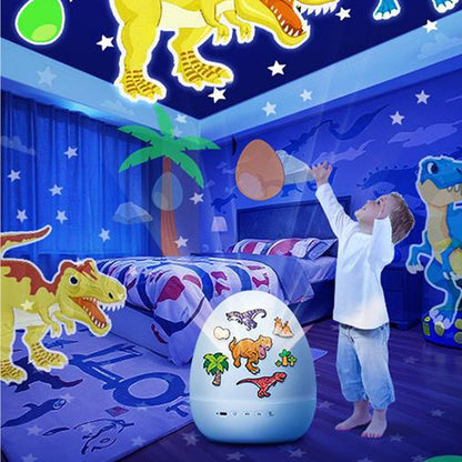 🦕🥚 Dino-Ei-Nachtlicht-Projektor mit Musik – 16 Farben, Timer, 360° drehbar – magisches Kinderzimmer! ✨