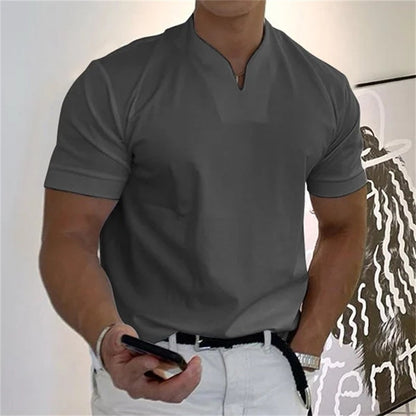 📢📢50 % RABATT! ⏰ Sportliches Herren V-Shirt aus Baumwolle – Ideal für Training & Freizeit