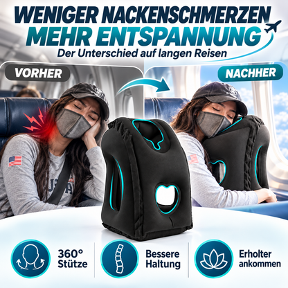 🔥50 % RABATT🌬️✈️😴 Tragbares, aufblasbares, ergonomisches Reisekissen: Genießen Sie jederzeit und überall einen angenehmen Schlaf 🧳💤