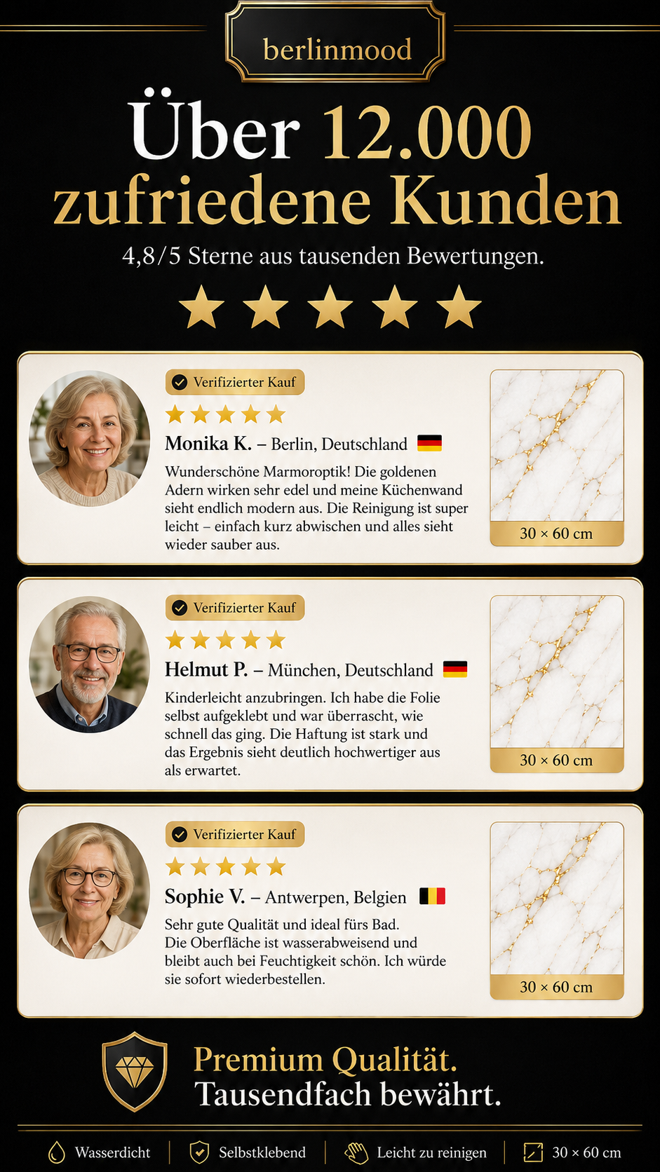 ✨🔥Feuchtigkeitsbeständige Wandaufkleber im Keramikfliesen-Look