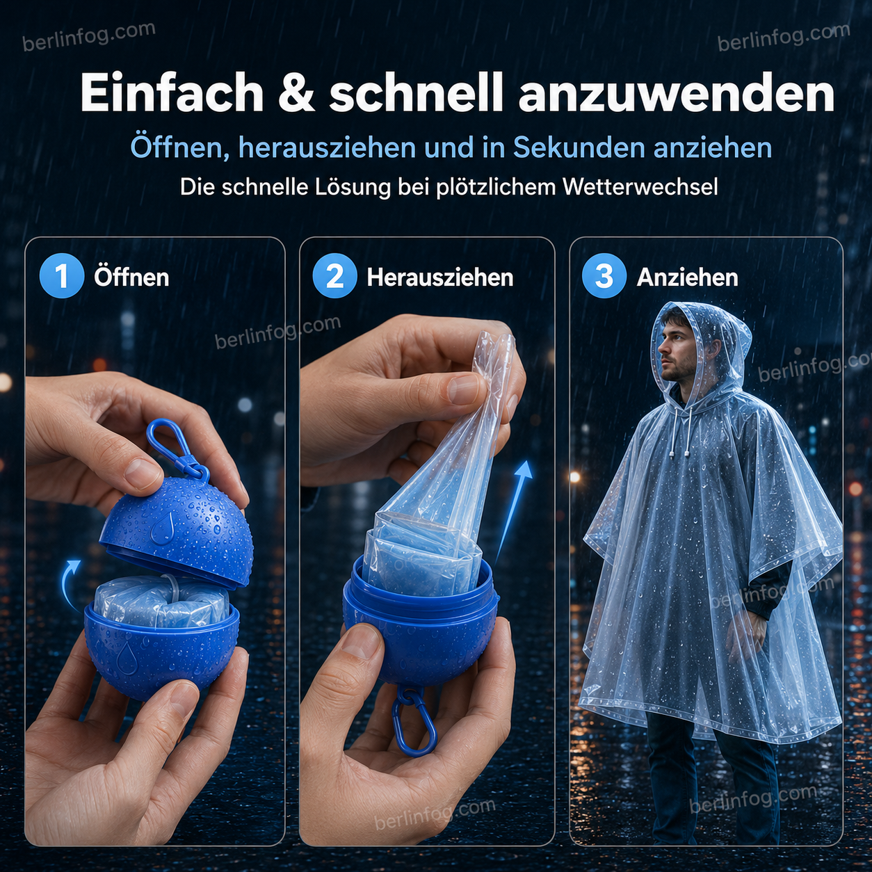 🥳HEISSER SALE 2026🥳💞50.000+ VERKAUFT!👵❤️  Einweg-Regenjacke in Mini-Kugelform (1 kaufen, 2 gratis)