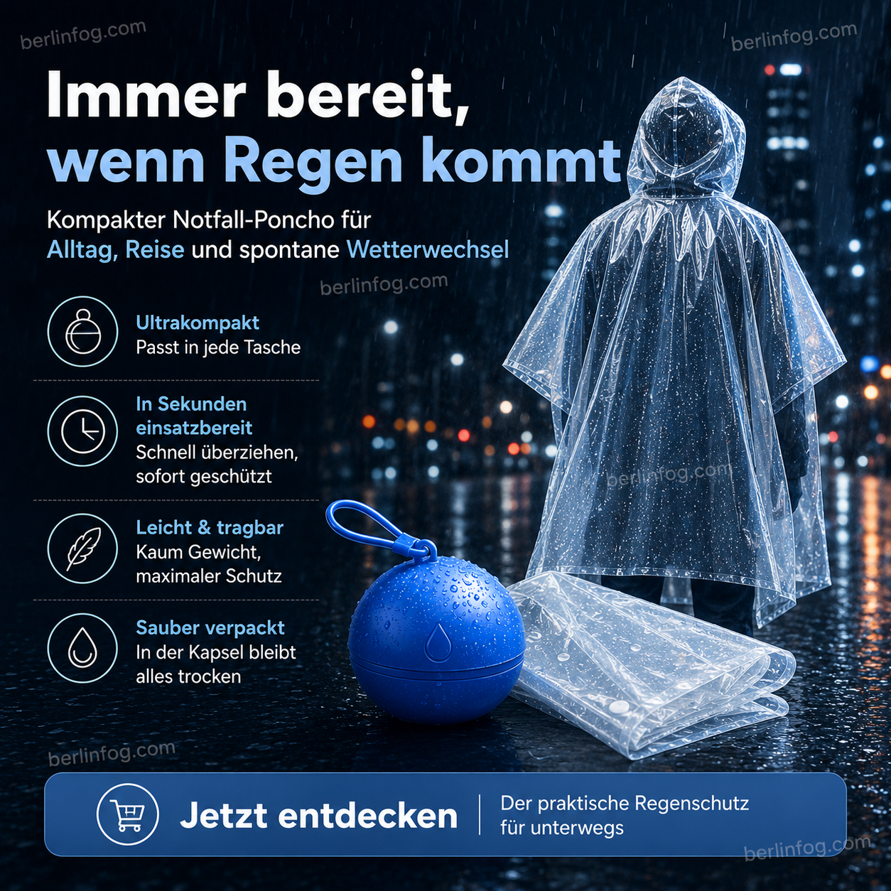 🥳HEISSER SALE 2026🥳💞50.000+ VERKAUFT!👵❤️  Einweg-Regenjacke in Mini-Kugelform (1 kaufen, 2 gratis)