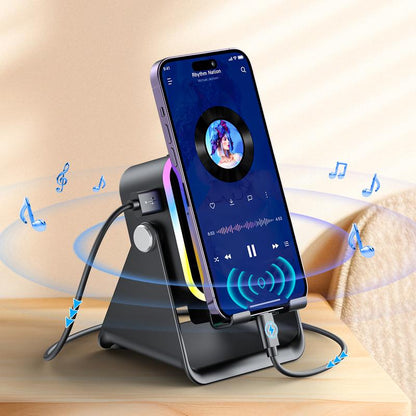 🔥Begrenzten 50%-Rabatts!🔥 5-in-1 Kabelloser Bluetooth-Lautsprecher mit Induktionsfunktion und verstellbarer Handyhalterung