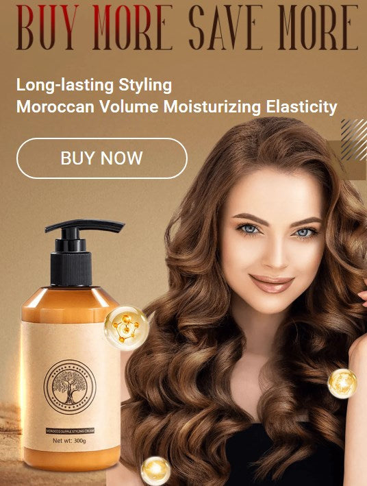 💆‍♀️💧 Marokkanische Styling-Creme für Volumen & Elastizität 👩‍🦰✨ definierte Locken & seidig-glattes Haar, repariert trockenes & geschädigtes Haar