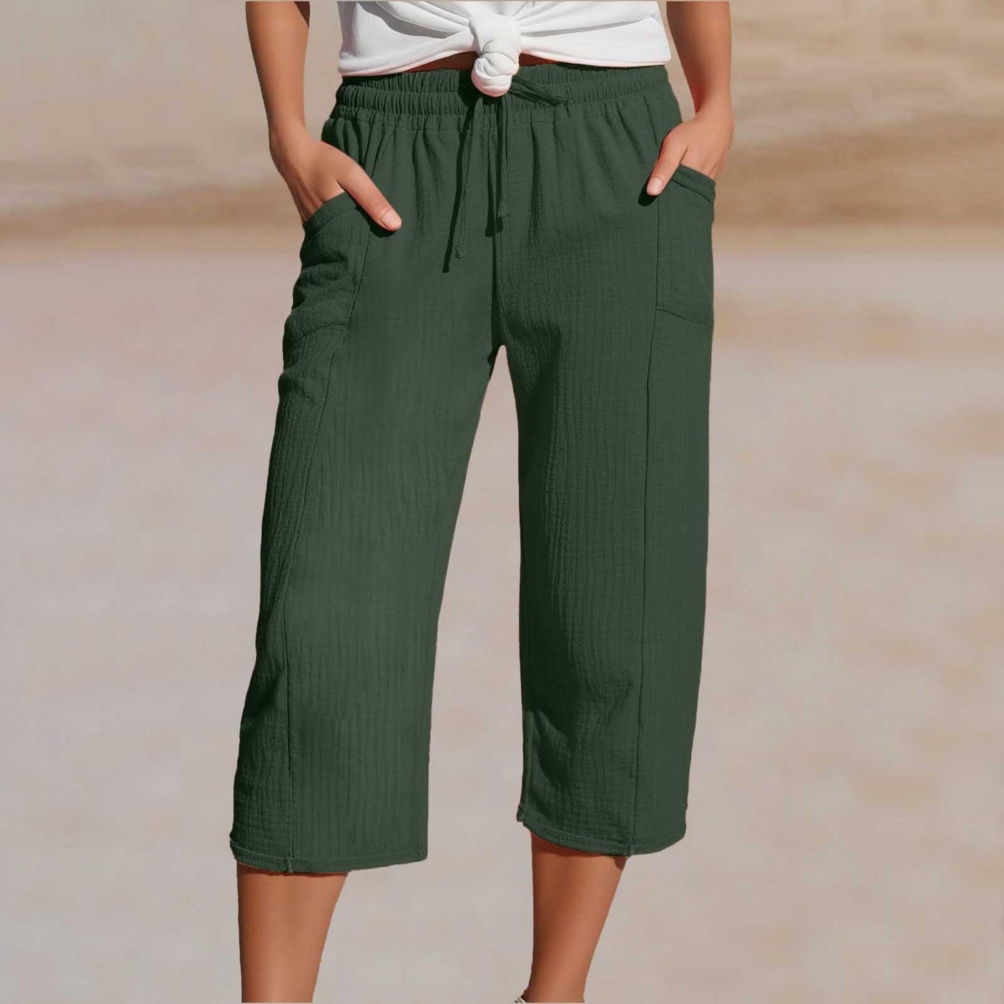 🌿 LIMITIERTES ANGEBOT 50% RABATT! ✨ Damen Hose aus Leinen-Baumwolle – Leicht, Falten, Gummibund 👒