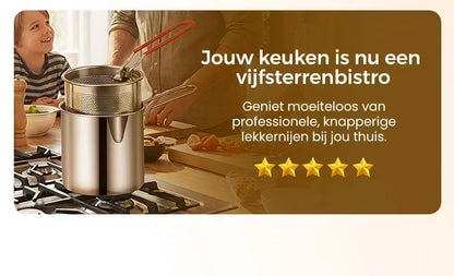 🍳 50% RABATT! 🍟 Multifunktionale Fritteuse aus Edelstahl 304 – Robust, hitzebeständig & vielseitig – Ideal für knuspriges Frittieren zu Hause ✨