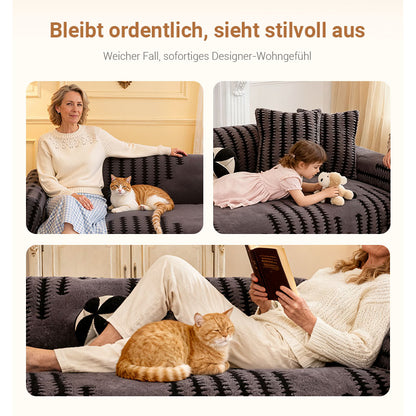 🛋️ 50% RABATT 2026! ✨ Plüsch Sofaüberwurf - Extra Dicke & Rutschfeste Decke mit Elastischen Kanten für Herbst und Winter 🍂❄️