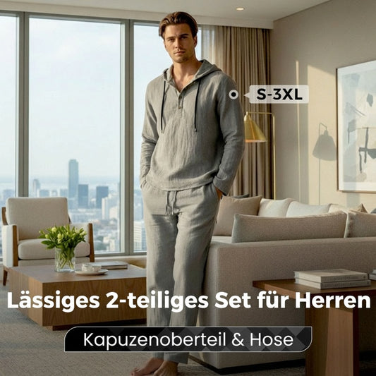Herren Kapuze Casual Loose Top & Hose 2-teiliges Set