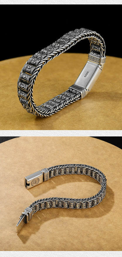 📢📢50 % Rabatt!! ⏰💎 Tibetisches Gebetsmühlen-Armband – 925er Sterlingsilber, Glücksbringer & Valentinstagsgeschenk