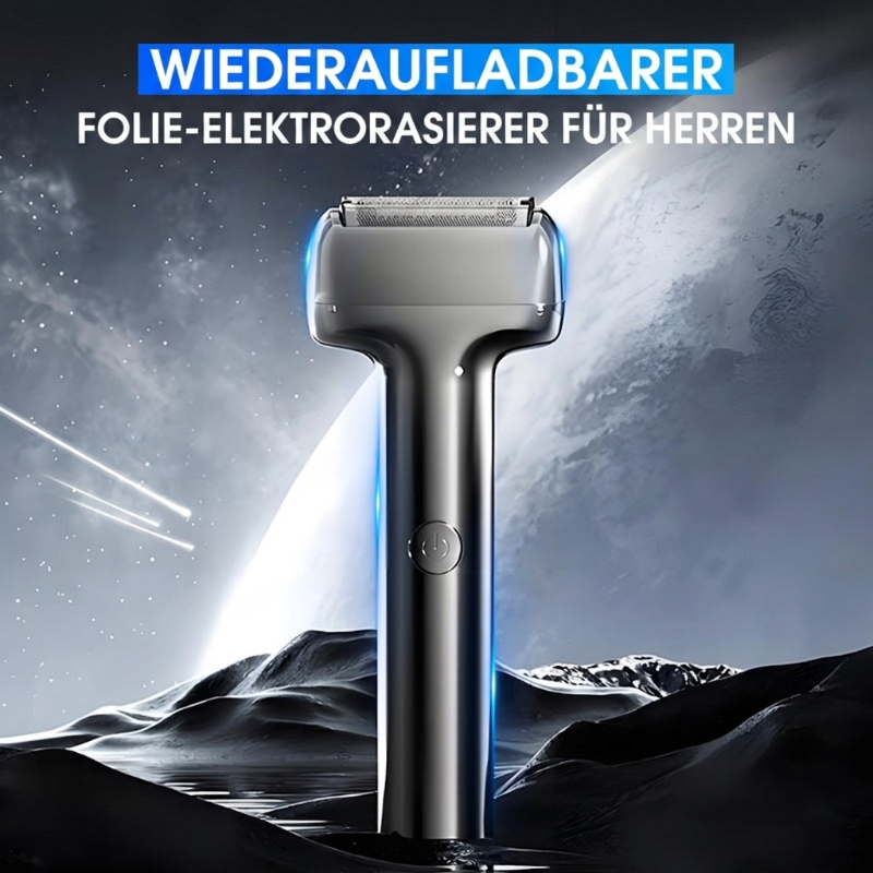 🪒 LIMITIERTER 50% RABATT! Wiederaufladbarer Folien-Elektrorasierer für Herren – 60 Minuten Akkulaufzeit, IPX6 wasserfest, flüsterleiser Betrieb für empfindliche Haut