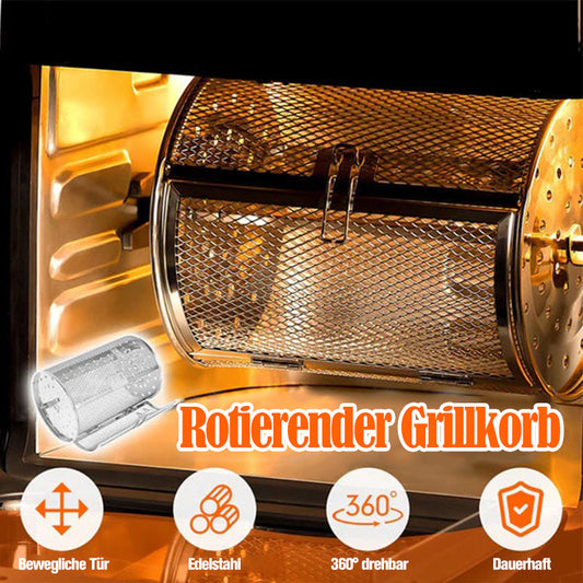 Rotierender Grillkorb aus Edelstahl