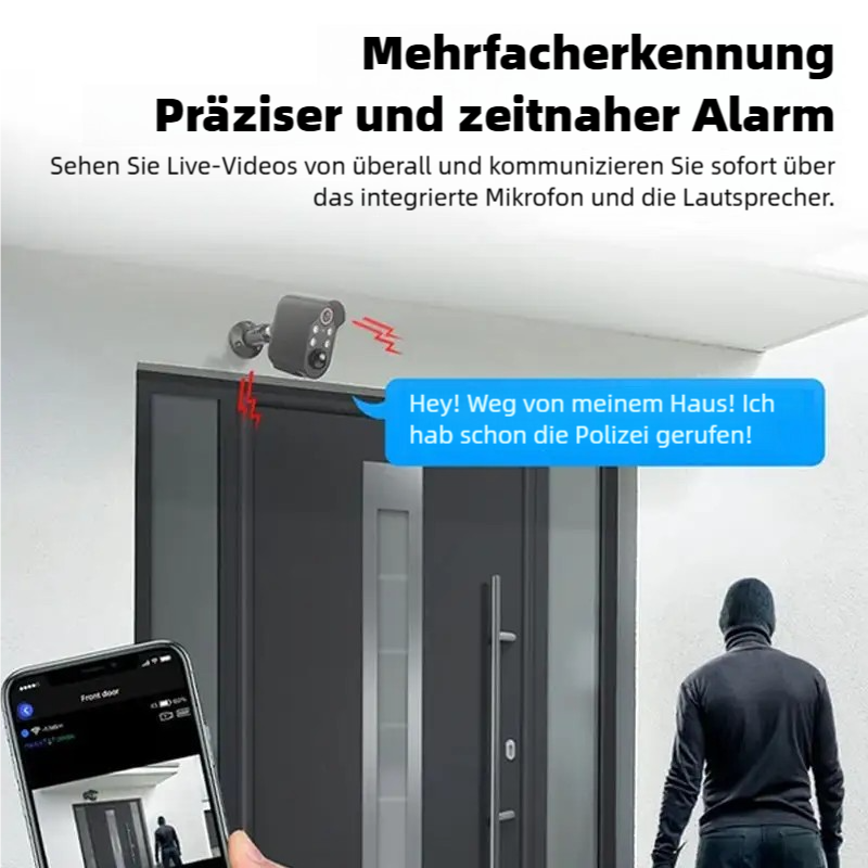 🌞 Drahtlose Nachtsichtkamera – Intelligente Sicherheit rund um die Uhr!