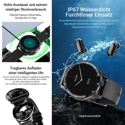 🔥45% Rabatt 🔥 2-in-1 Smartwatch mit Kopfhörern 💥