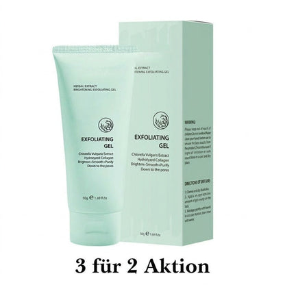 Kräuter-Exfoliating Gel mit Chlorella & Kollagen – Aufhellendes Peeling für glatte, reine Haut