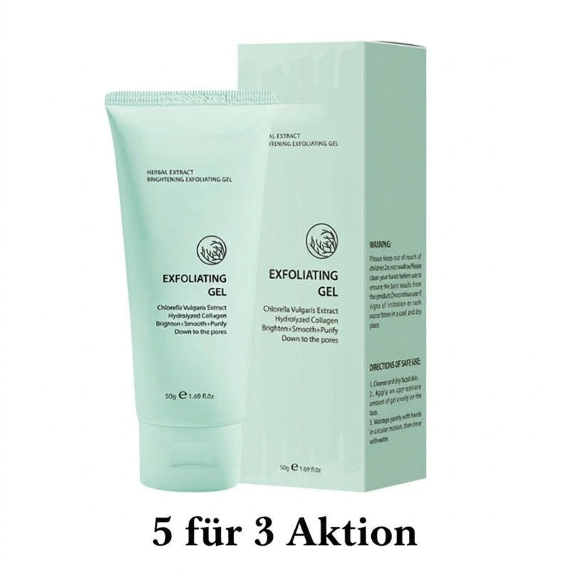 Kräuter-Exfoliating Gel mit Chlorella & Kollagen – Aufhellendes Peeling für glatte, reine Haut