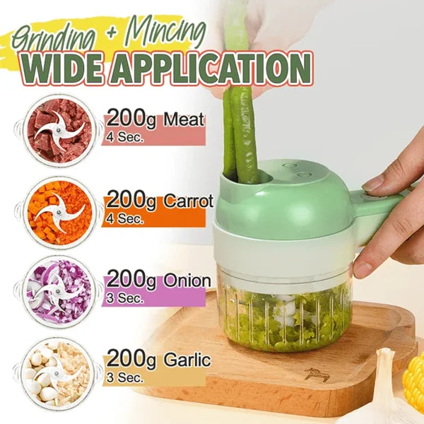 🧄🔄 Knoblauchpresse kabellos – 2 Klingen, USB-C – für Knoblauch, Chili & Kräuter! 🌿