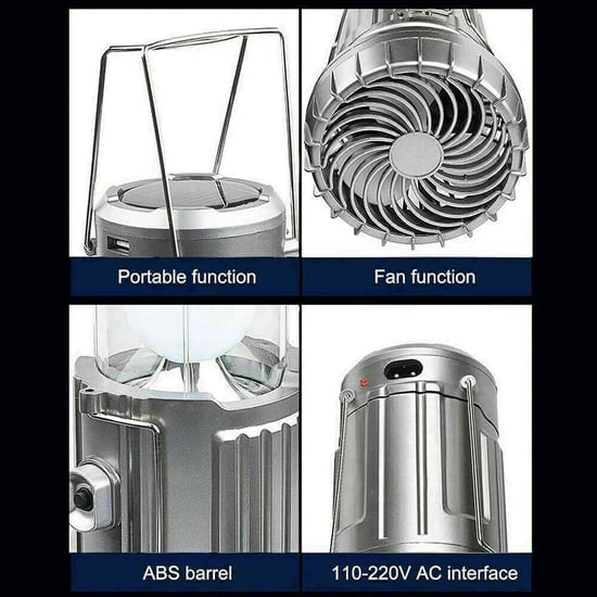🔥Sommer-Hot-Sale - 50% Rabatt🔥Tragbare LED-Camping-Laterne mit Ventilator💡