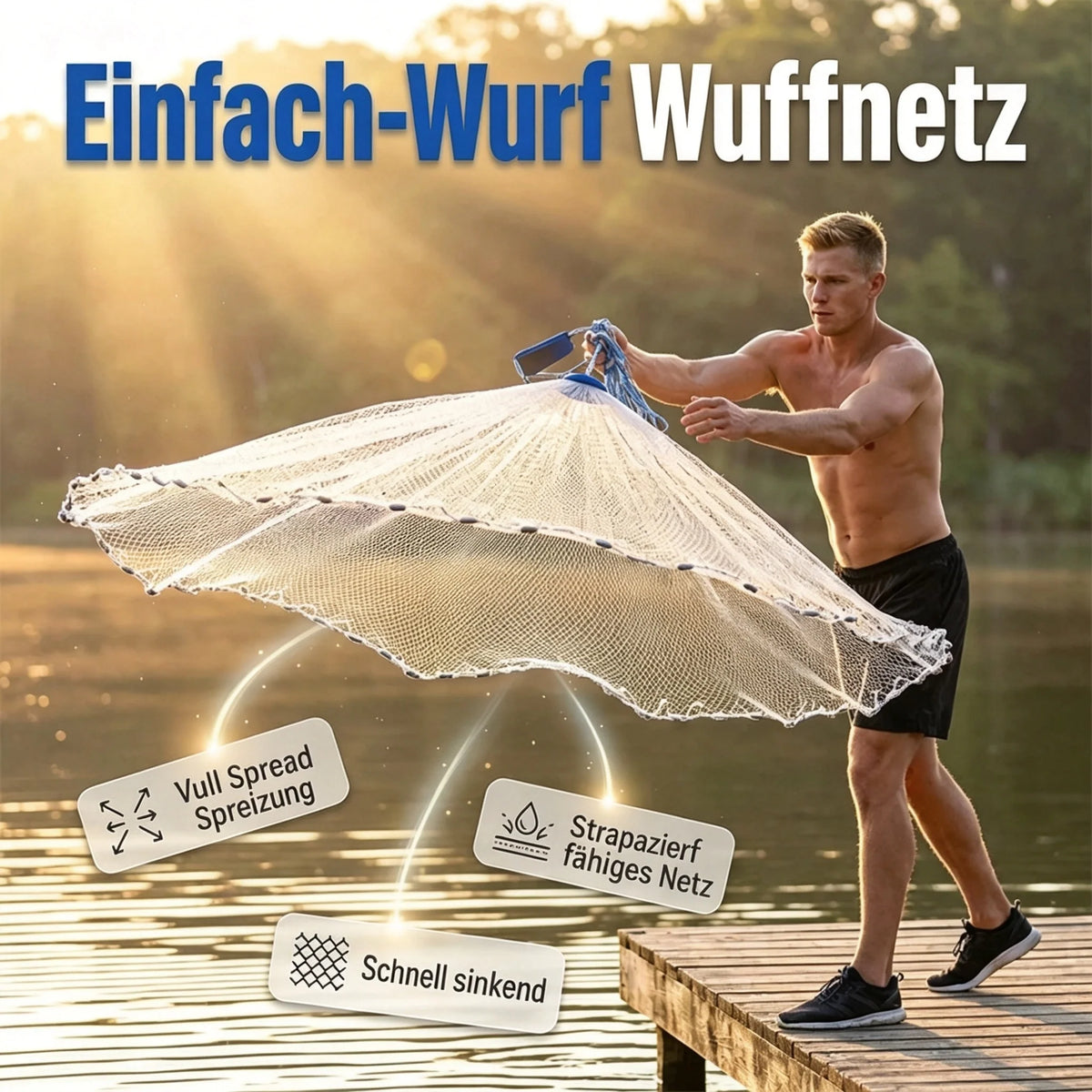 🎉🚨Zeitlich begrenzt – 50% RABATT!🌊🐟Wurfnetz zum Angeln – Robust & schnell sinkend – Perfekt für Meer, See oder Fluss – vielseitig einsetzbar zum Fang von Köderfischen oder Garnelen