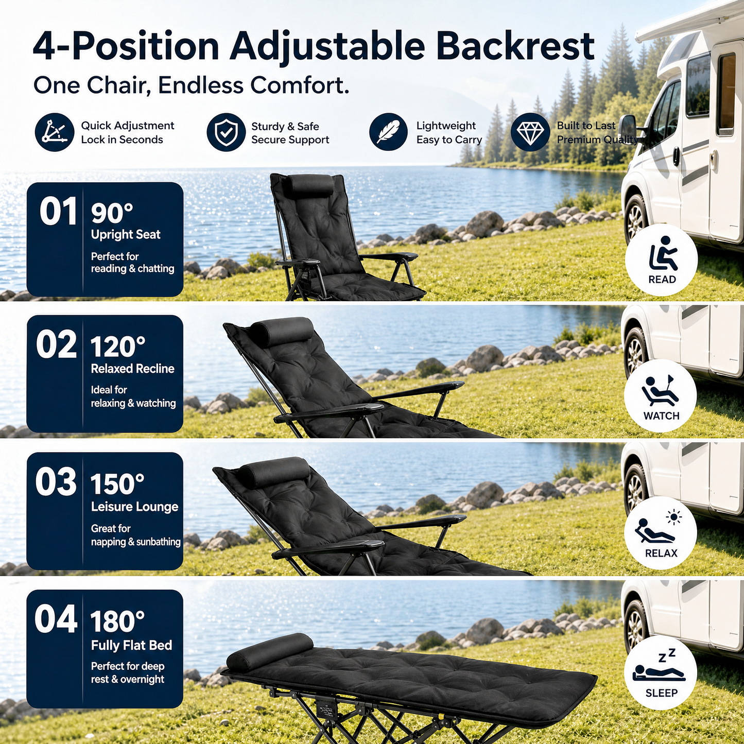 🪑 50% RABATT! 🏕️ Outdoor-Klappstuhl