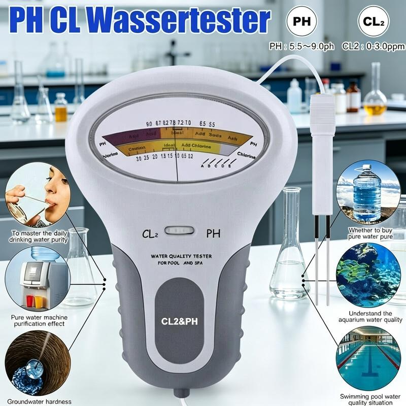 🔬🏊 50% RABATT! pH- & Chlormessgerät für Schwimmbäder – Präzise Messung von pH-Wert & Chlorgehalt – Einfach, schnell & zuverlässig 💧✨