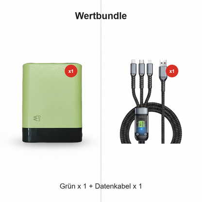 3-in-1-GaN-Ladegerät, 80 W MAX skalierbares Schnelllademodul mit Typ-C-Kabel und 2 USB-Anschlüssen