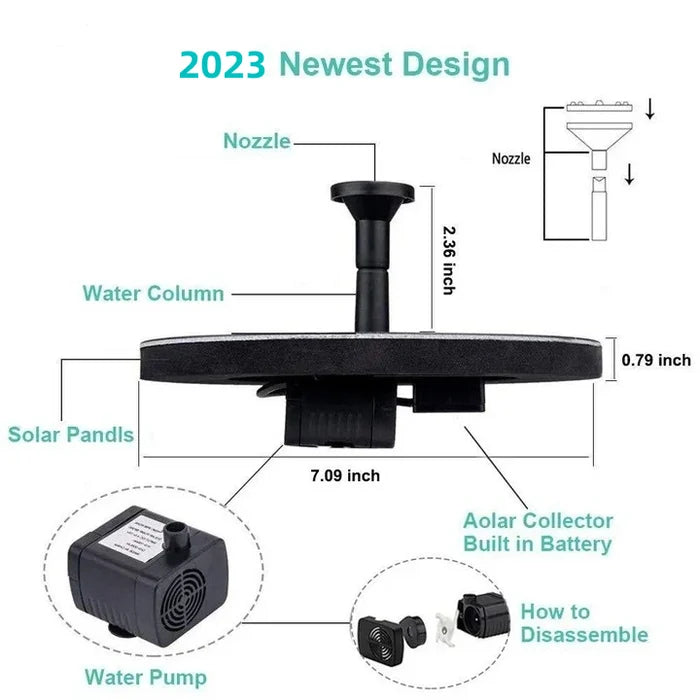 ⏳Zeitlich begrenztes Sonderangebot⏰Kompakte Solar-Vogelbrunnenpumpe – Beleben Sie Ihren Garten! 🐦️