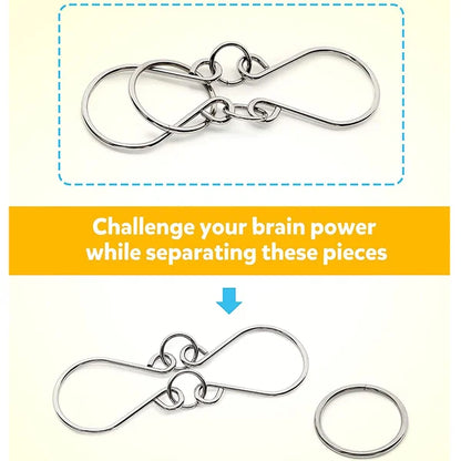 Metall Puzzle Ring achtteilig blaue Version Denksportaufgaben